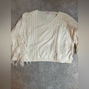 Pink Lily Fringe Sweater
